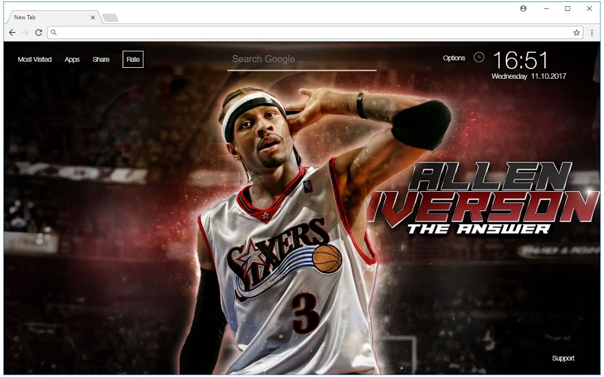 Nba Allen Iverson Wallpaper Hd New Tab Themes Nba艾弗森壁纸高清新标签主题 - Allen Iverson Wallpaper Pc - HD Wallpaper 