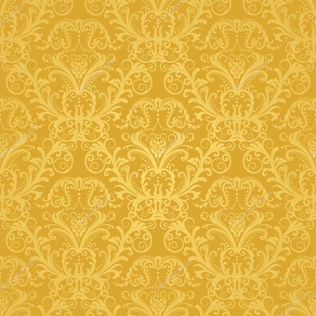 Dourado Floral - HD Wallpaper 