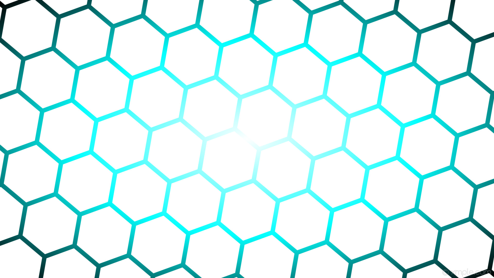 Wallpaper Glow Hexagon Blue Gradient Black White Aqua - White Black And Blue - HD Wallpaper 