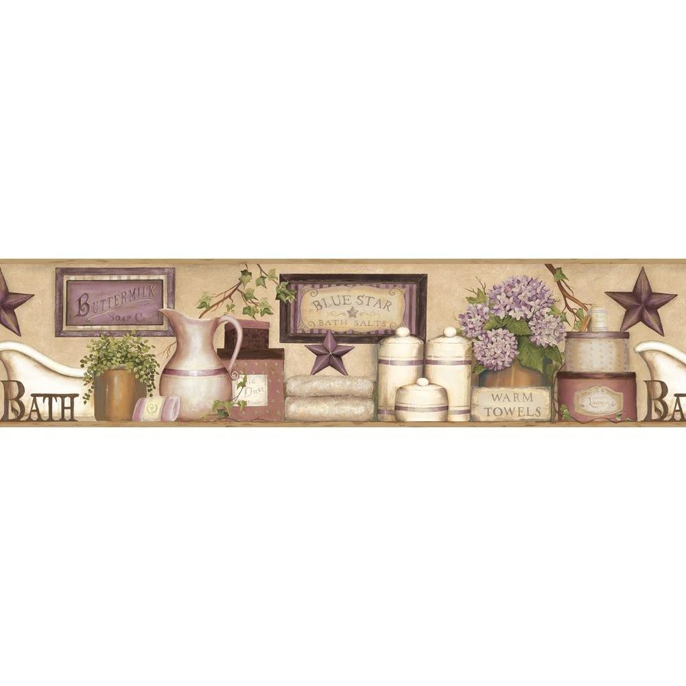 Lavender Bath Border Wall Paper - HD Wallpaper 