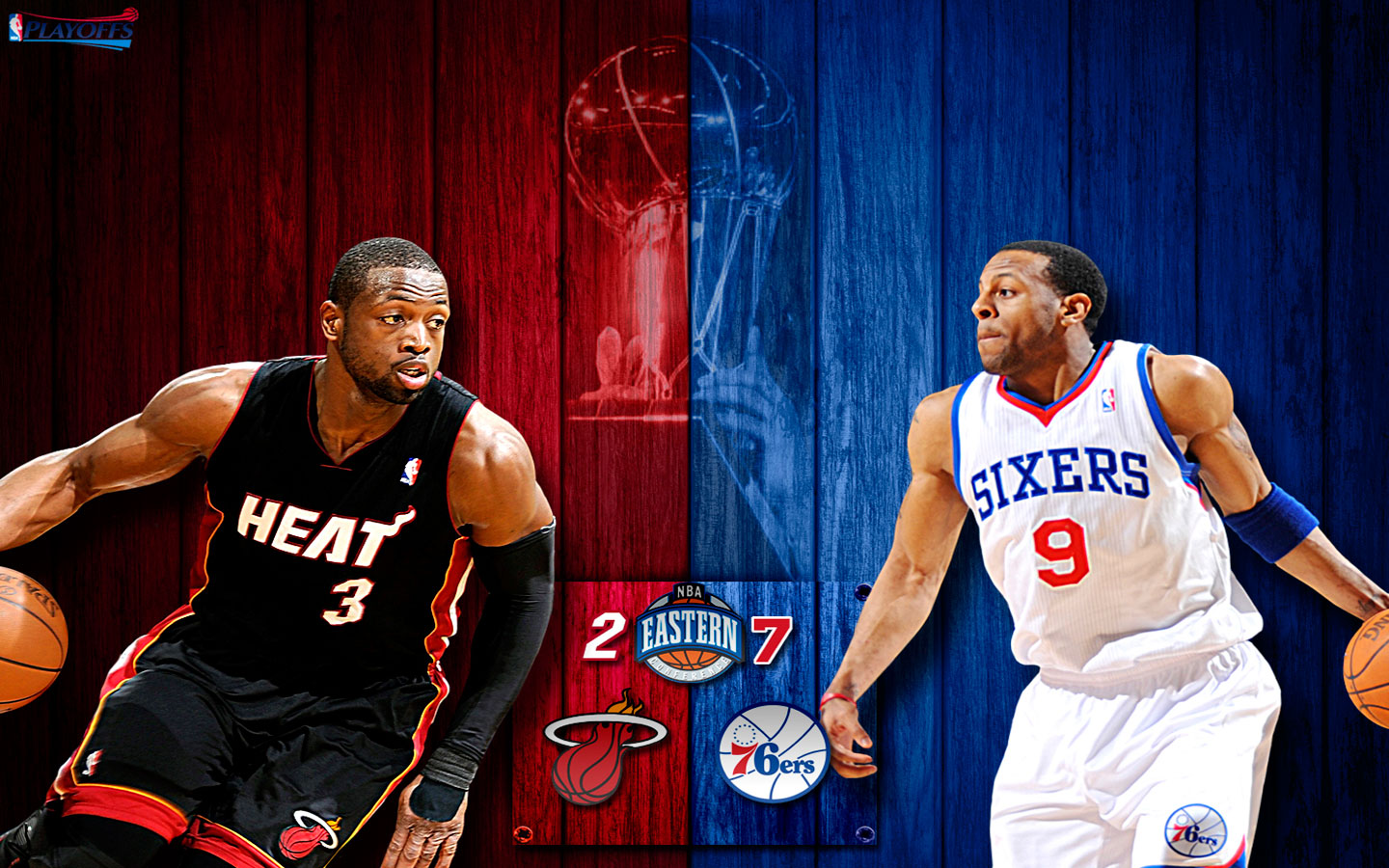 Heat Vs 76ers 2011 Nba Playoffs Widescreen - 76ers 2011 - HD Wallpaper 