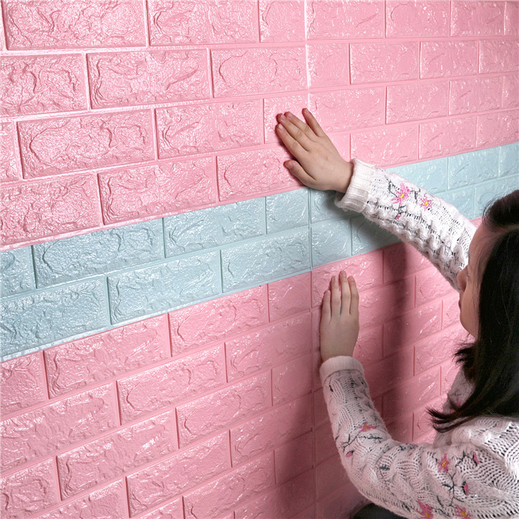 Pink White Pe Wall Panels 3d Brick Wallpaper Foam And 750x750 Teahub Io - Foam Brick Wallpaper
