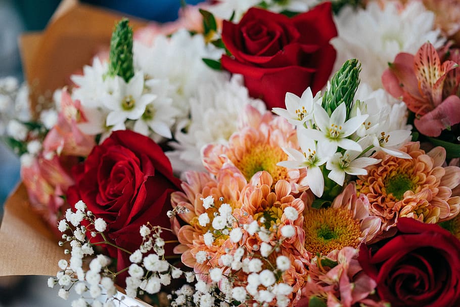 Close-up Photo Of Assorted Flowers, 4k Wallpaper, Beautiful, - Bouquet Of Flowers - HD Wallpaper 