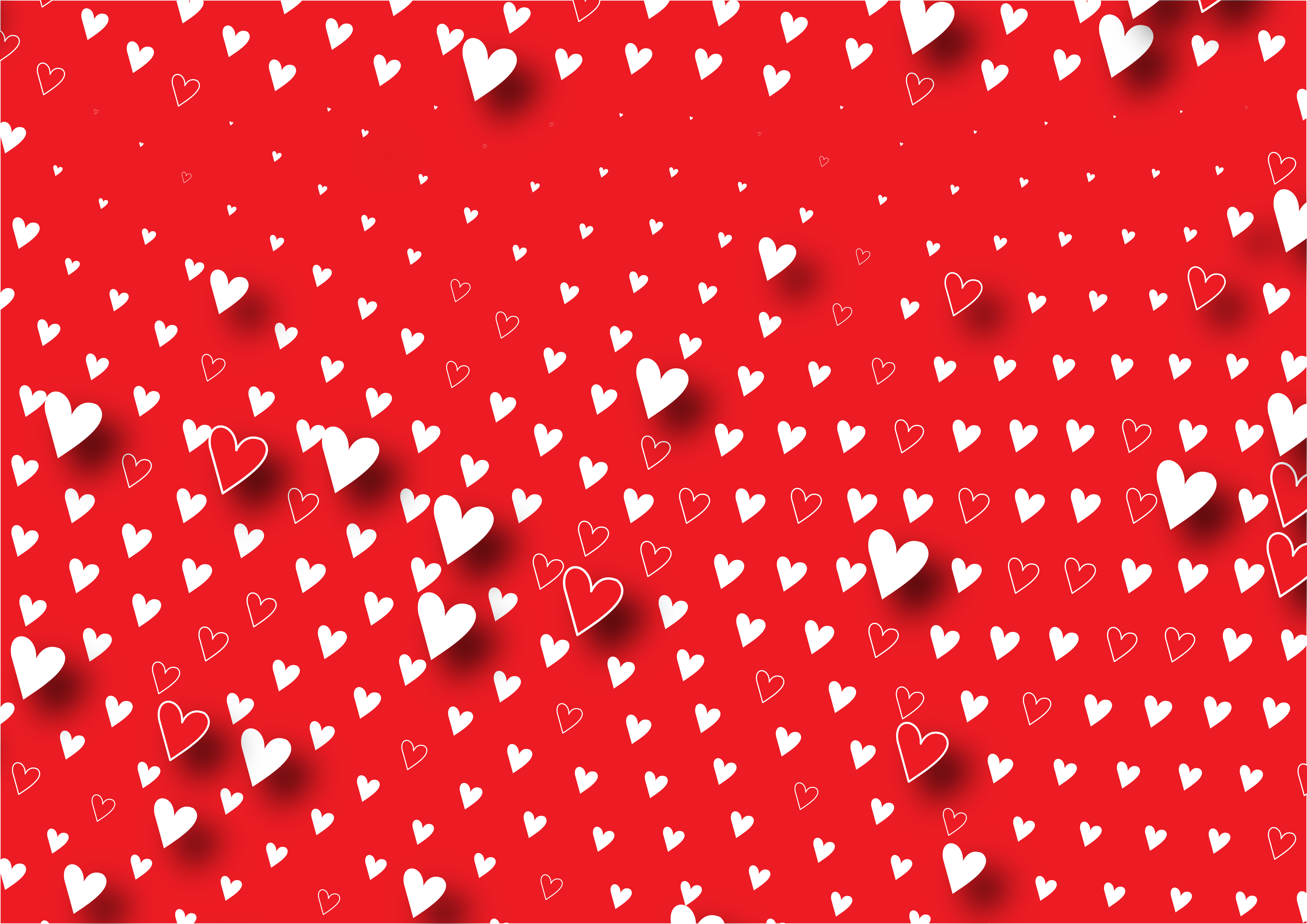 Red And White Heart Wallpaper Background - Illustration - HD Wallpaper 