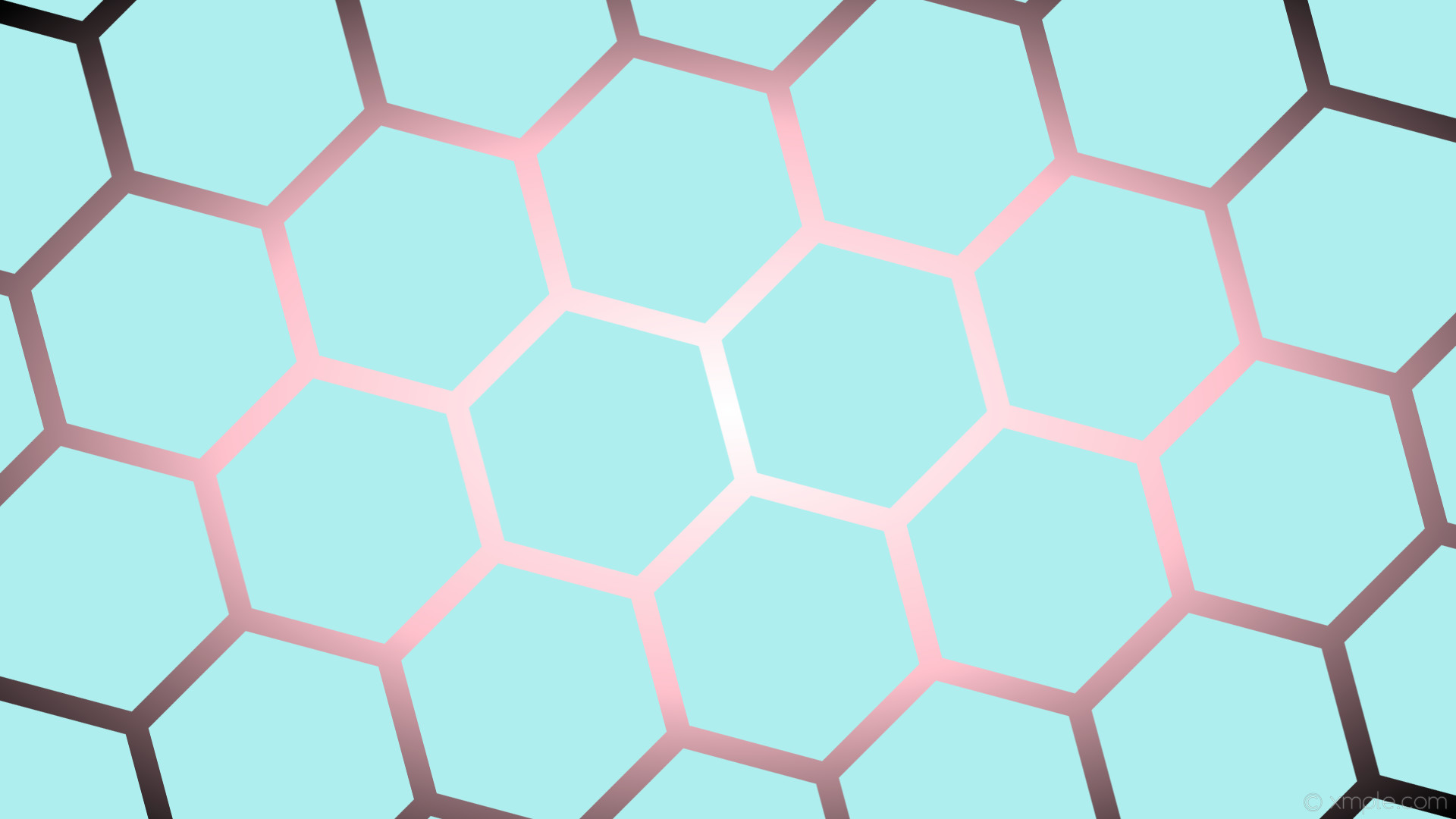 Wallpaper White Pink Gradient Blue Black Glow Hexagon - White - HD Wallpaper 