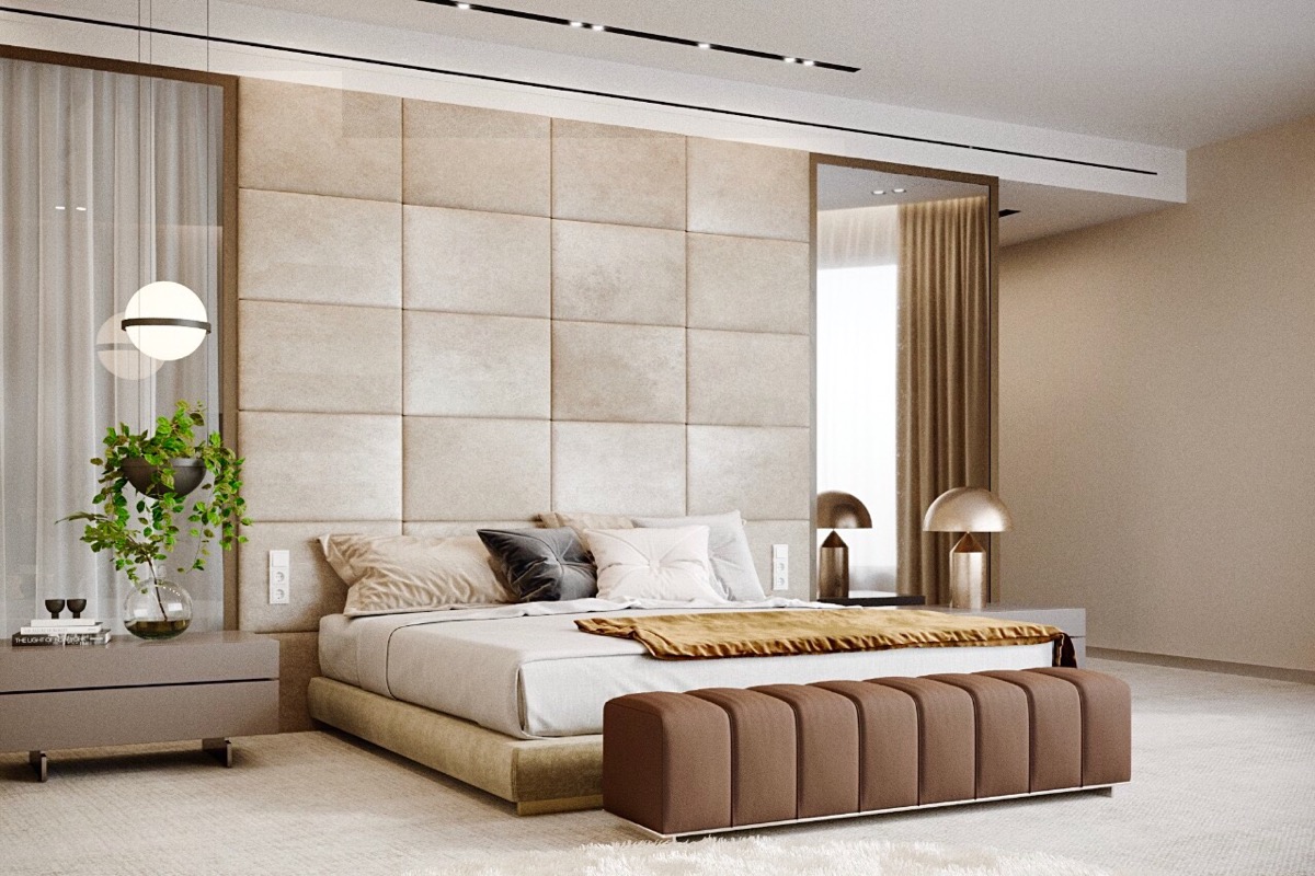 Tile Bedroom Accent Wall Ideas - HD Wallpaper 
