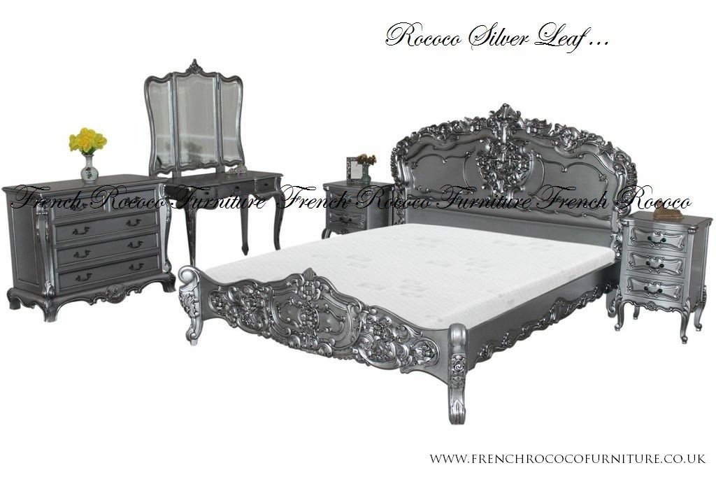 Lovely Silver Bedroom Furniture Sets And Black And - Black Silver Furniture - HD Wallpaper 