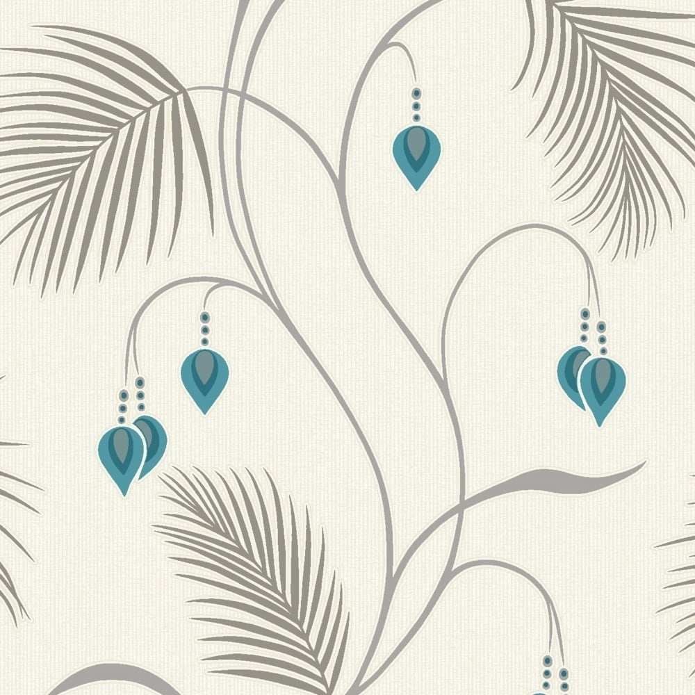 Floral Teal - HD Wallpaper 