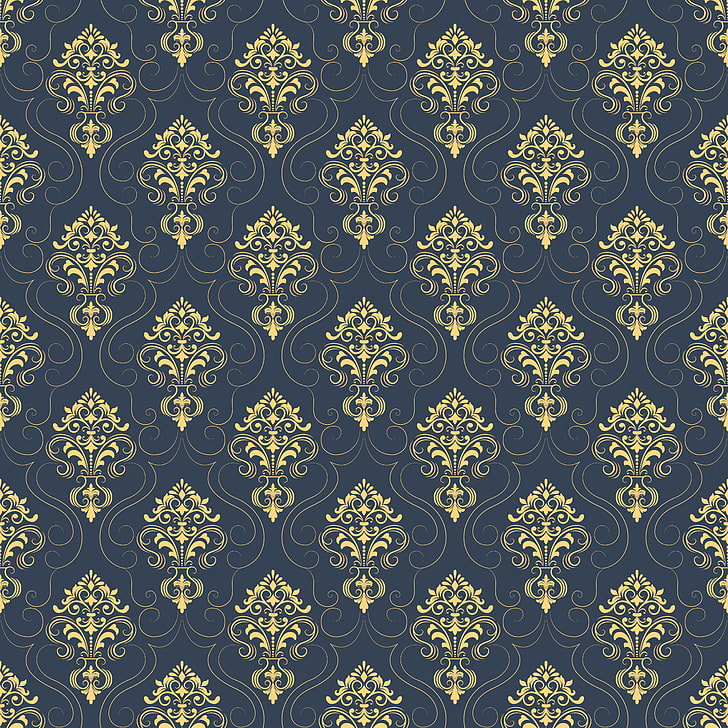 Blue And Brown Floral Wallpaper, Vector, Texture, Wallpapers, - HD Wallpaper 