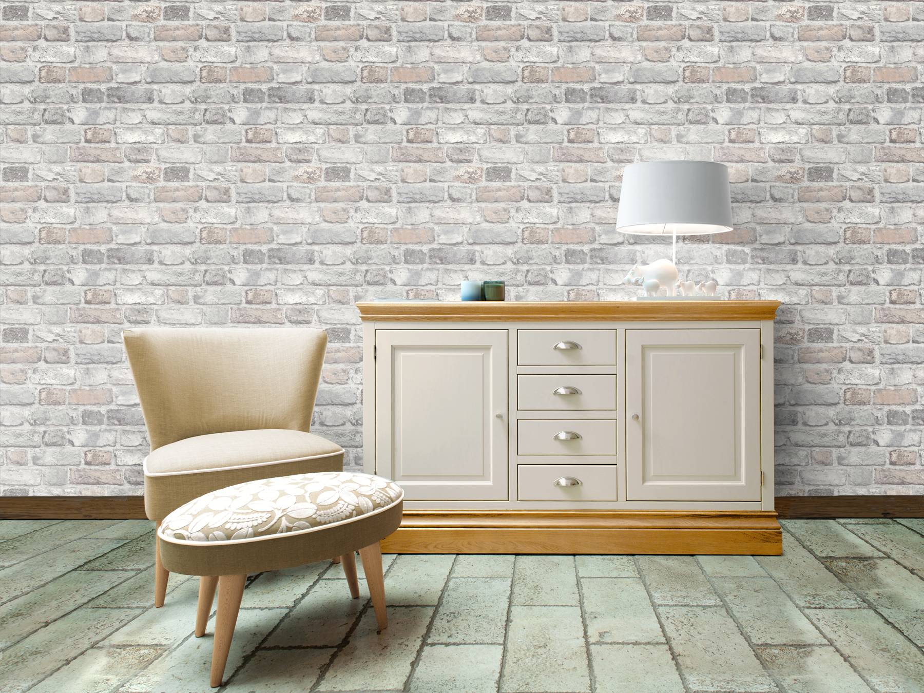 Vintage Brick Roomset Image - Little Greene Great Ormond - HD Wallpaper 