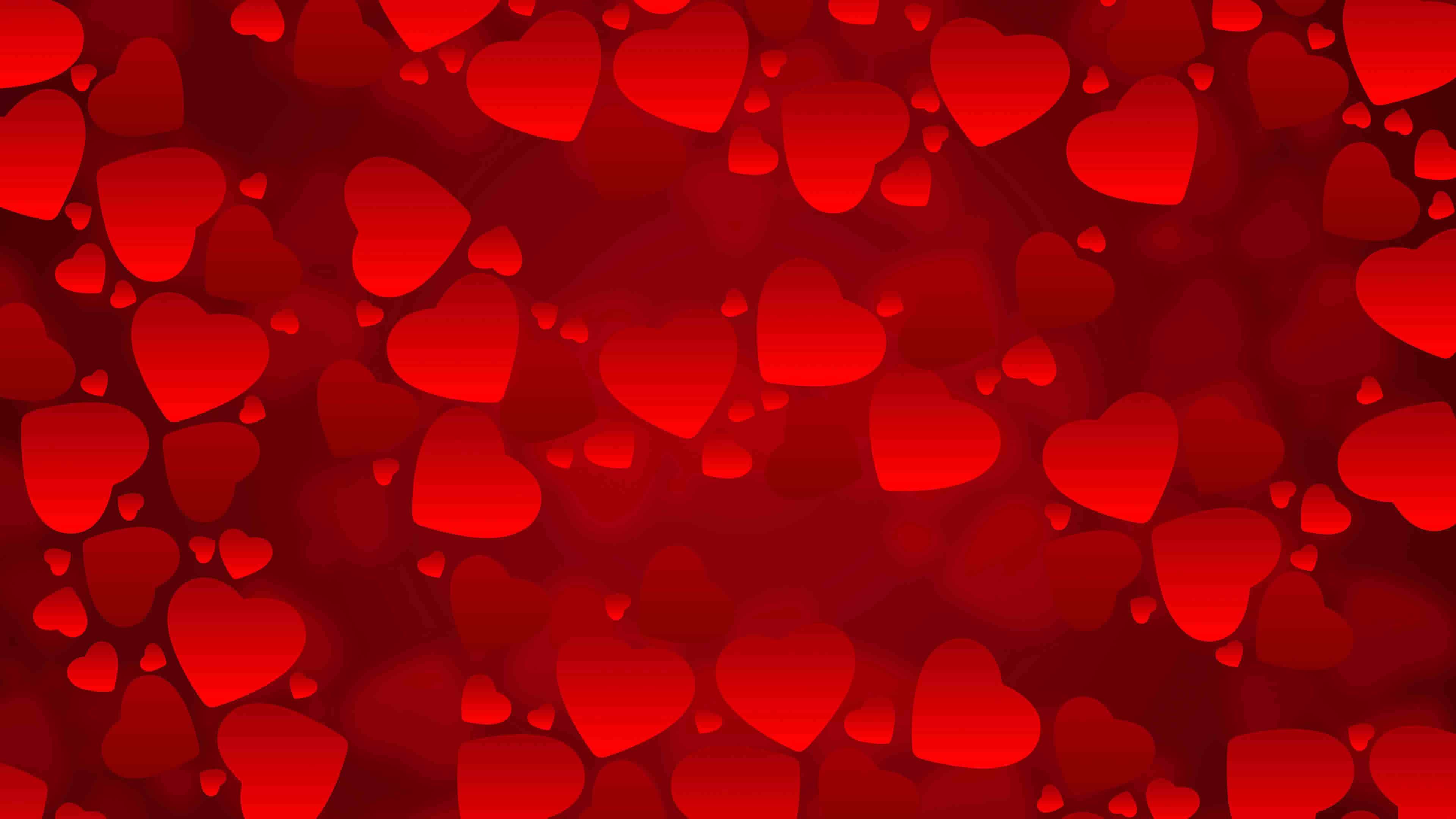 Red Valentines Heart Background Uhd 4k Wallpaper - Red Heart Background - HD Wallpaper 