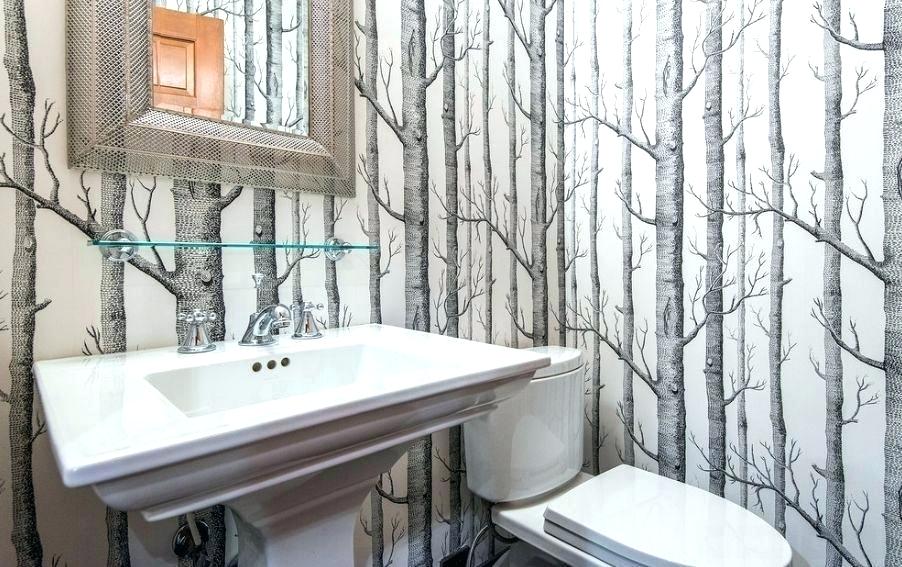 Bathroom Wallpaper Designs Wallpaper Designs For Bathrooms - Grey Wallpaper Birch Tree - HD Wallpaper 