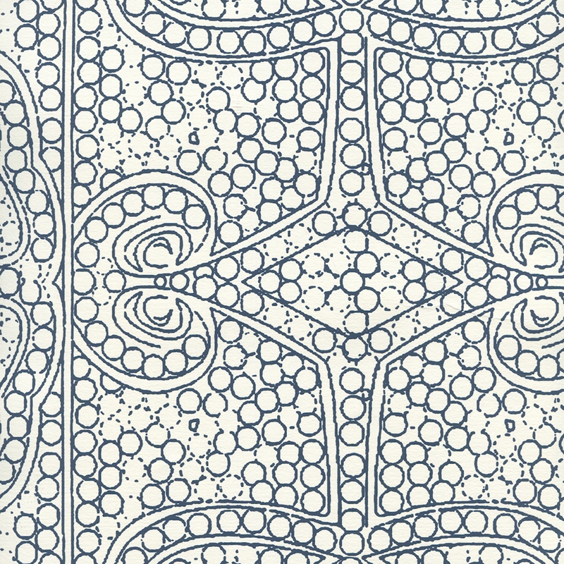 Cp1000w-09 Persia, Navy On Almost White By Quadril - Quadrille Persia - HD Wallpaper 