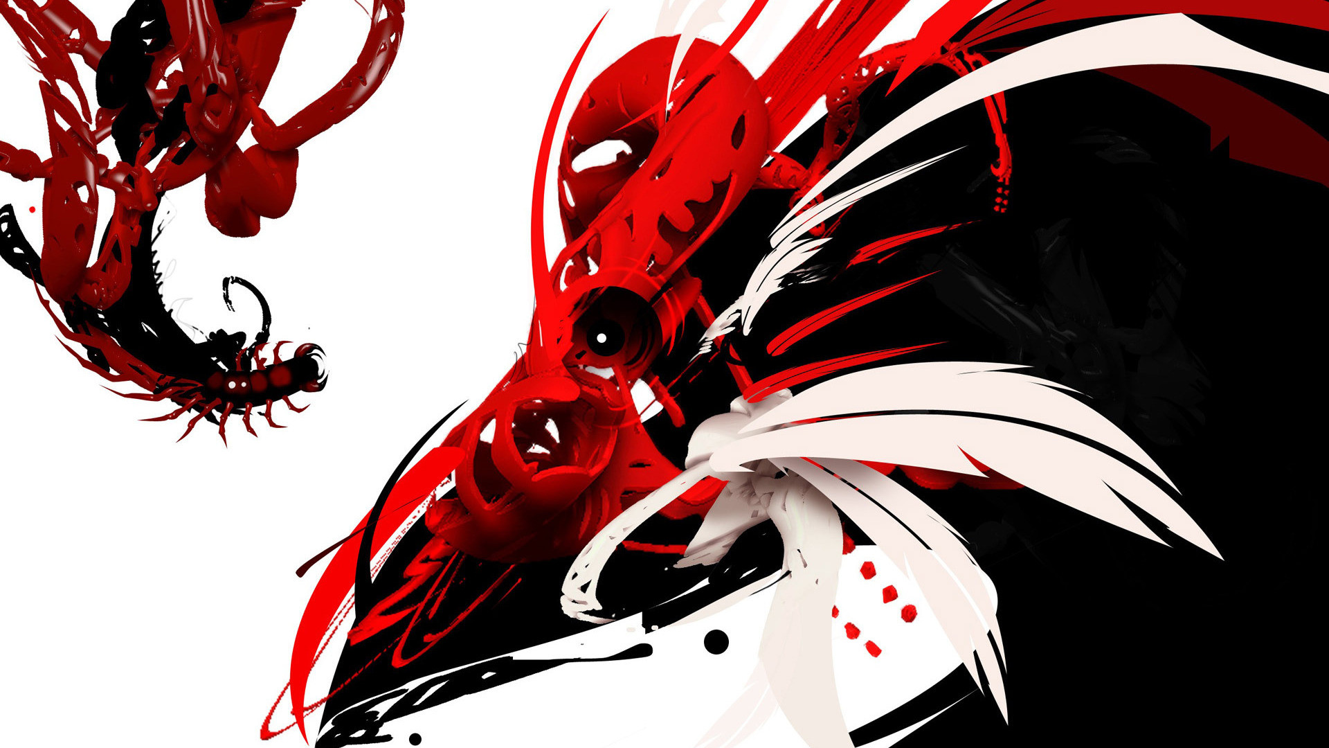 Black And Red Dragon Wallpaper Black White And Red - Hd Wallpaper Black And White Red - HD Wallpaper 