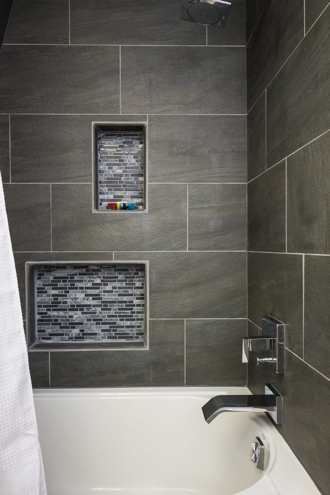 Good-looking Blue Yellow Wallpaper Contemporary Bathroom - Bathroom - HD Wallpaper 