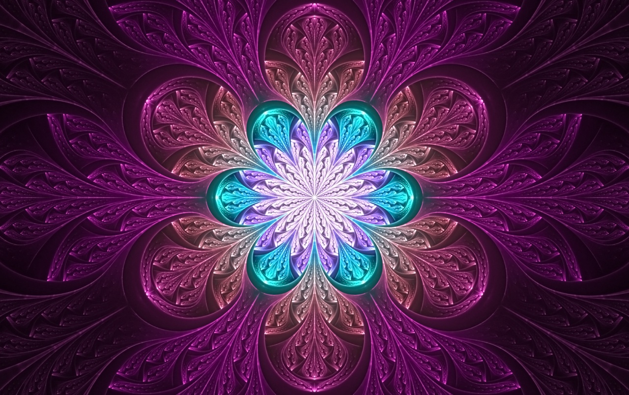 Fractal Blossom Purple & Green Wallpapers - Fractal - HD Wallpaper 