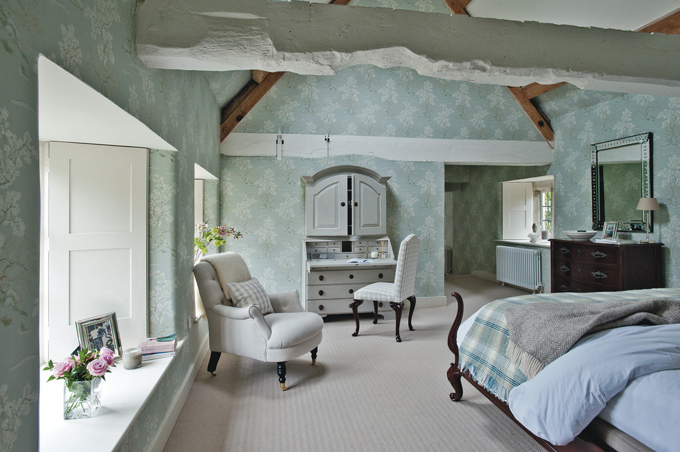 French Country Bedroom Bedroom Farmhouse With Loft - Bedroom Wallpaper For Home - HD Wallpaper 