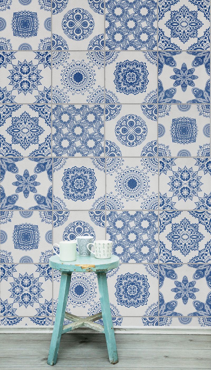 Blue Wallpaper Portuguese Tile - HD Wallpaper 