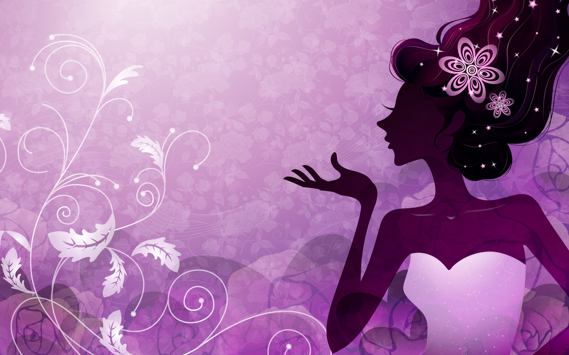 Purple Girl Background - HD Wallpaper 