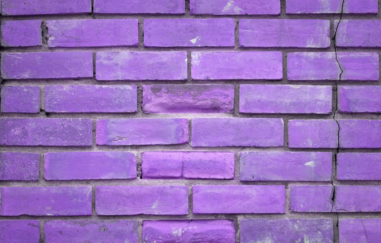 Photo Wallpaper Wall, Pattern, Violet, Painting, Bricks - Purple Bricks - HD Wallpaper 