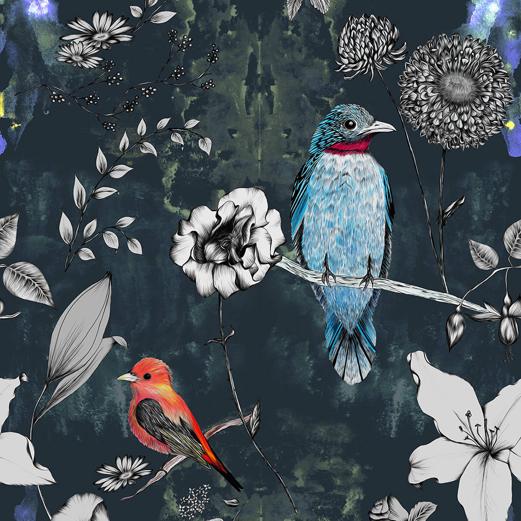 Bird Pattern Wall Paper 1024x1024 Wallpaper Teahub Io