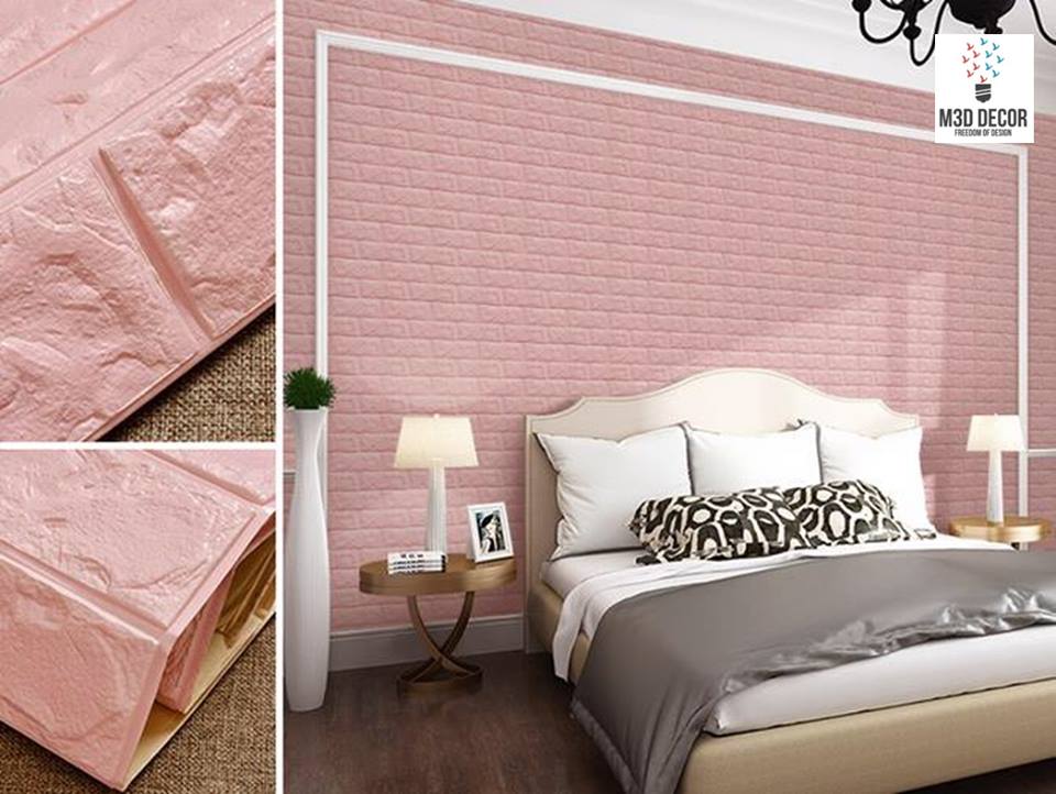 วอลเปเปอร์ ลาย อิฐ สีชมพู - HD Wallpaper 