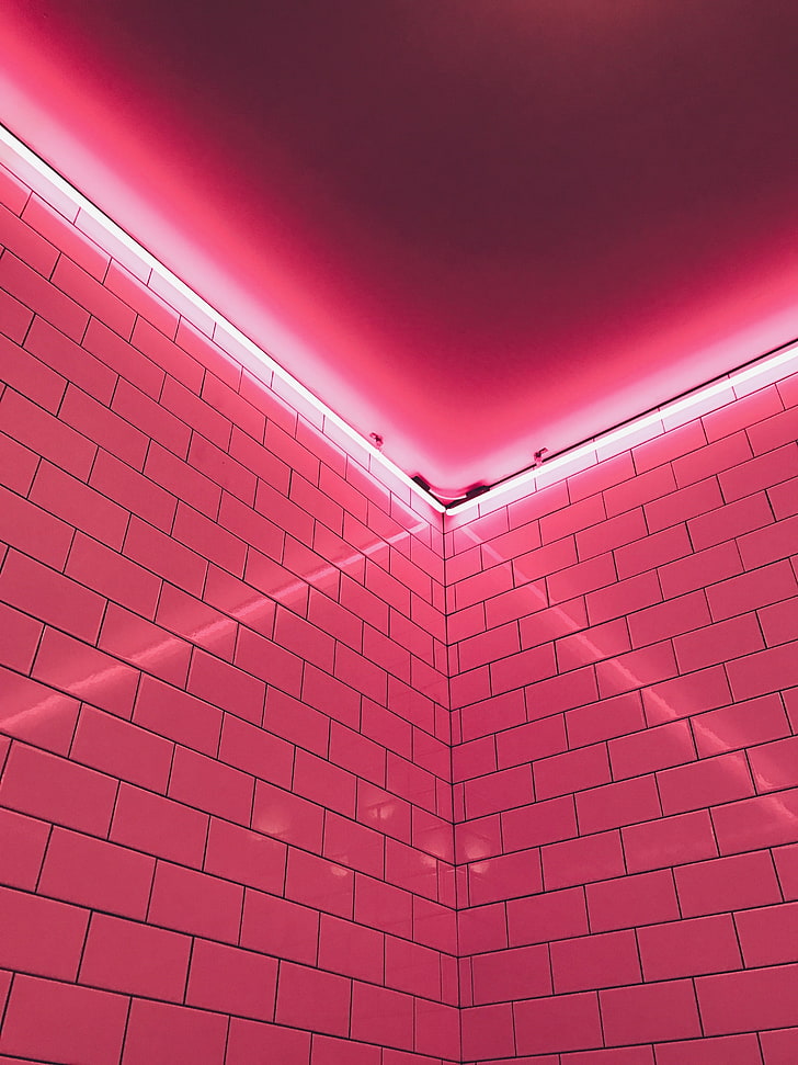 Pink Brick Wallpaper - HD Wallpaper 