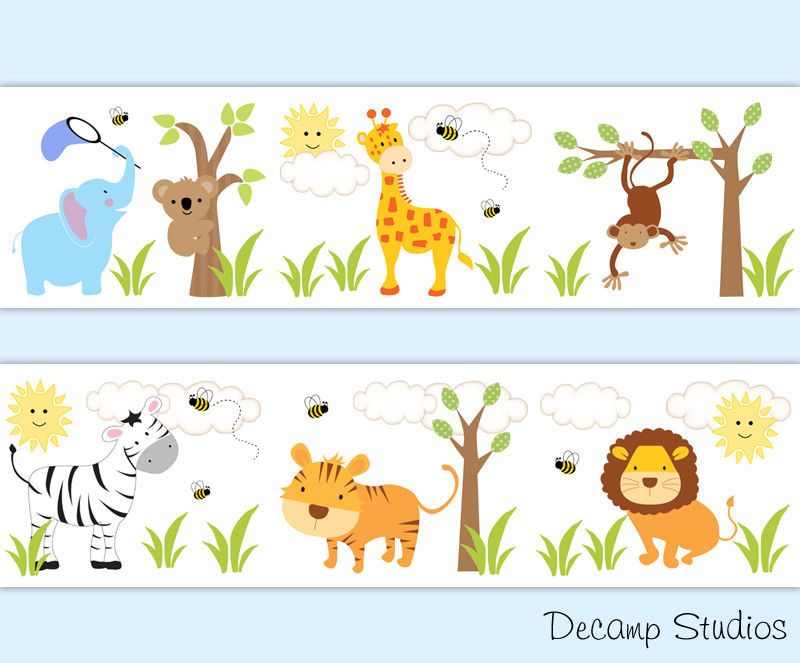 Animal Border Wallpaper For Nursery - HD Wallpaper 