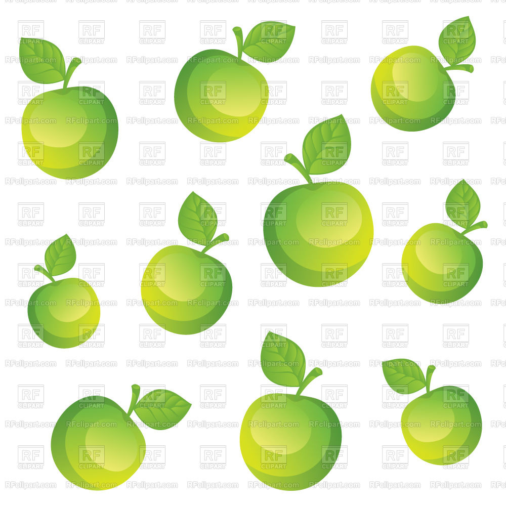 Simplistic Seamless Wallpaper With Green Apples Isolated - Green Apples Background Clipart - HD Wallpaper 