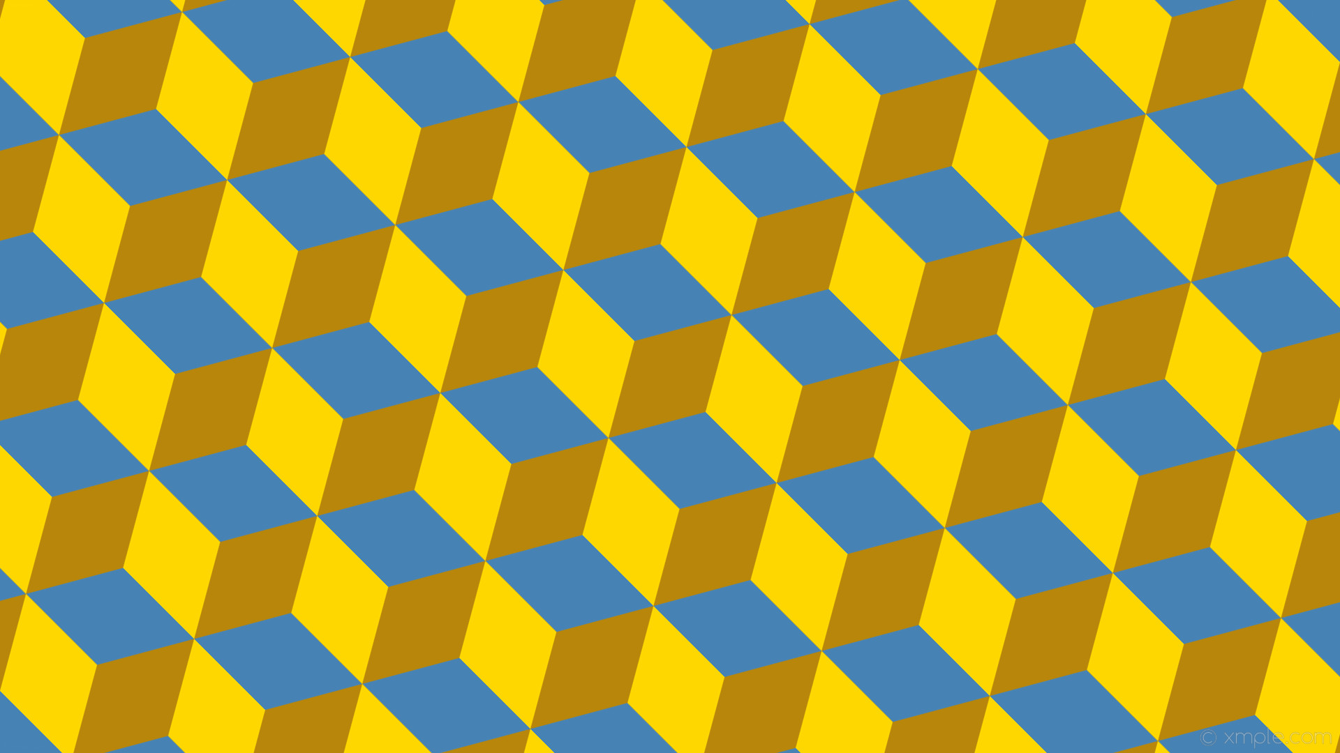 Wallpaper Yellow Blue 3d Cubes Brown Dark Goldenrod - Yellow And Blue Backgrounds - HD Wallpaper 