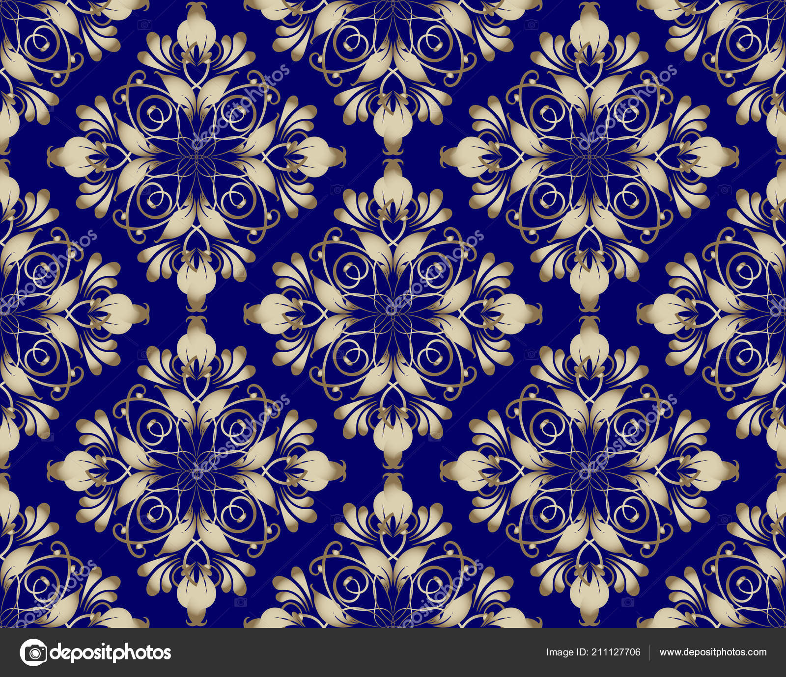 Papel Decorativo Azul Con Dorado - HD Wallpaper 