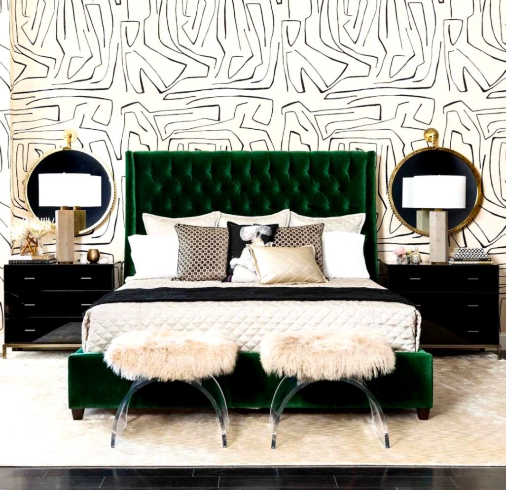 Pin By Fad Killer On Abode 4 Bedroom Bedroom Green - Emerald Green And White Bedroom Ideas - HD Wallpaper 