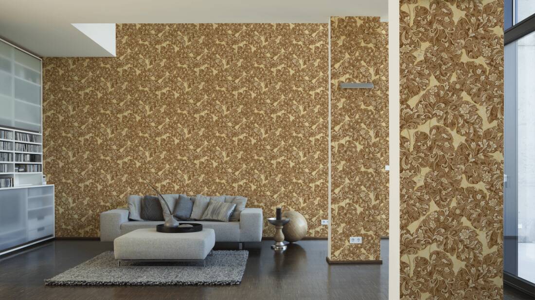 Kind Of White Wallpaper Flowers, Bronze, Brown, Metallic, - Versace Wallpaper 34904 3 - HD Wallpaper 