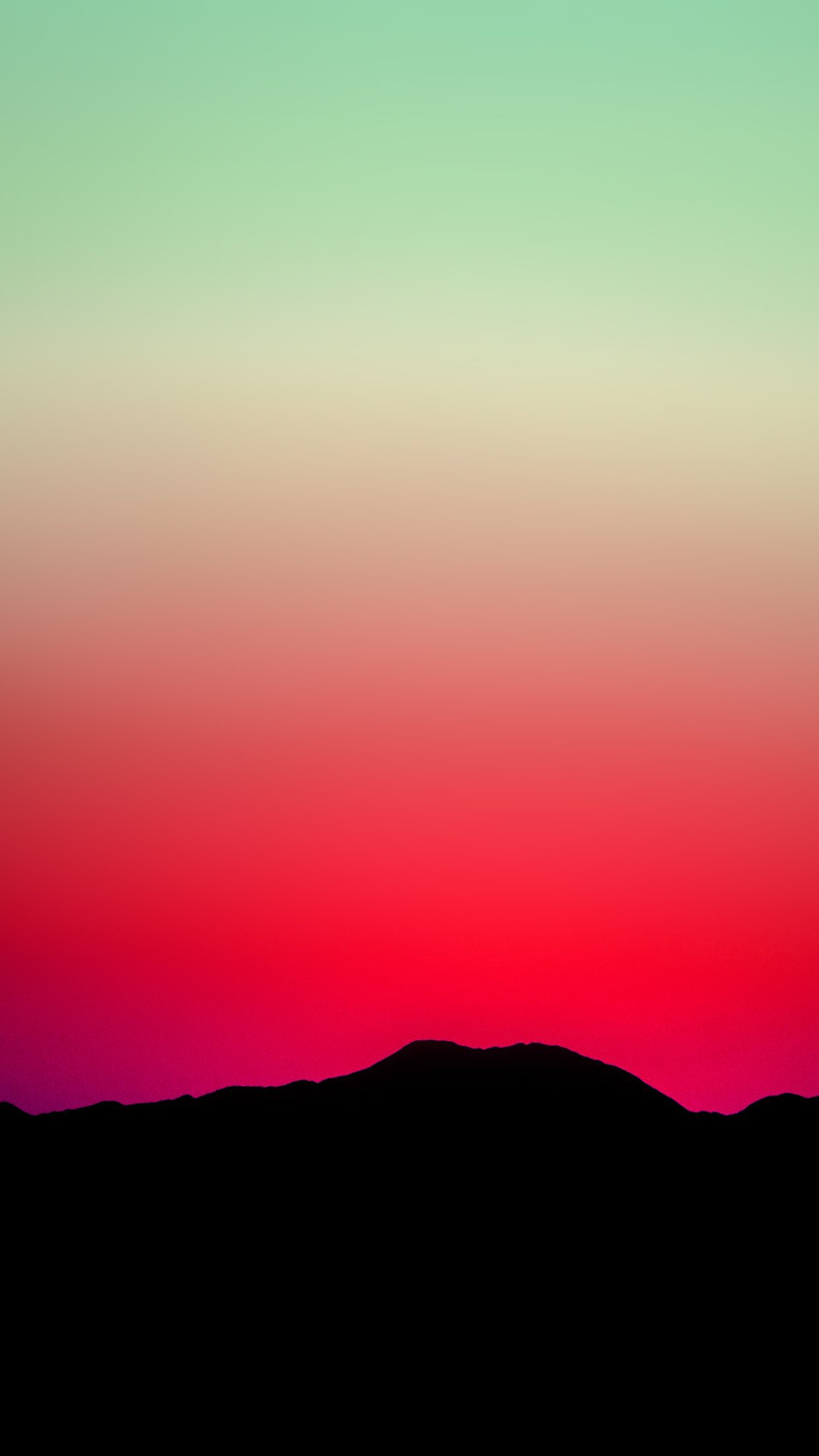 Sunset Sky Minimal Nature Red Green Android Wallpaper - Red And Green Iphone - HD Wallpaper 