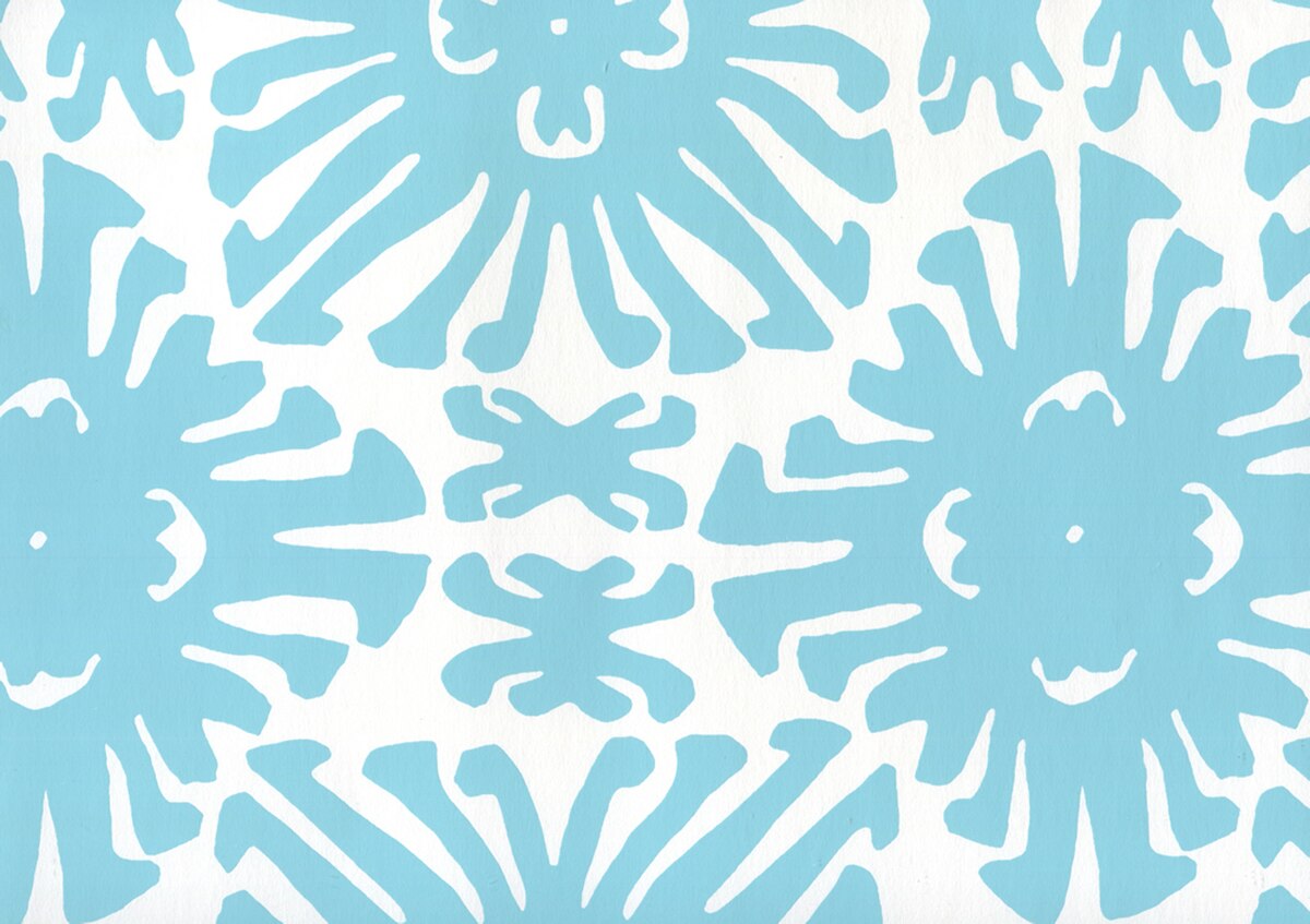 Sigourney Small Scale Turquoise On White 2475wp - Turquoise And White Pattern - HD Wallpaper 