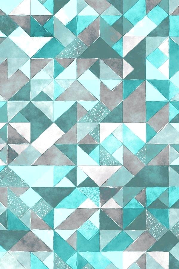 Grey Teal Wallpaper Watercolor Triangles Squares Geometric - HD Wallpaper 