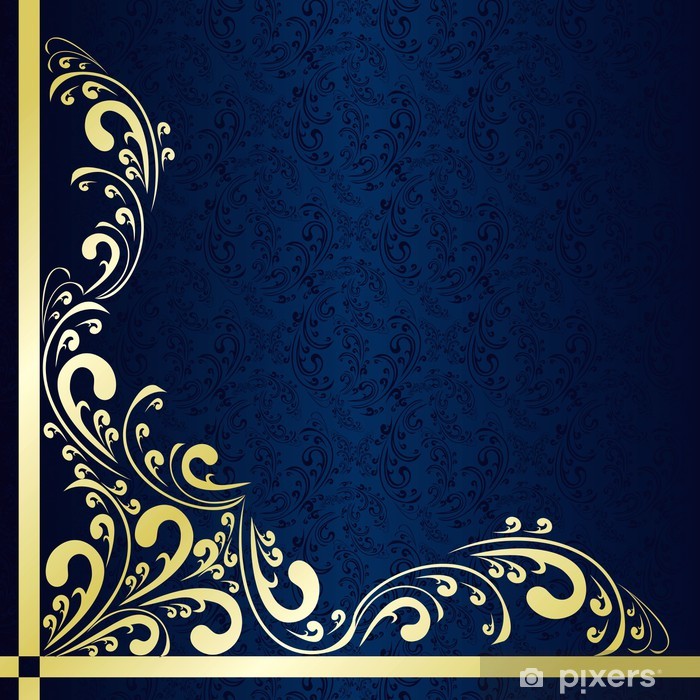 Gold And Dark Blue Background - HD Wallpaper 