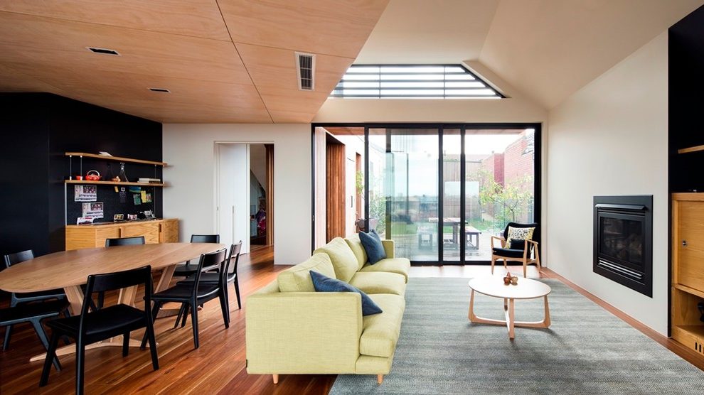 Beautiful Lime Green Sofas Contemporary Living Room - Interior Design - HD Wallpaper 