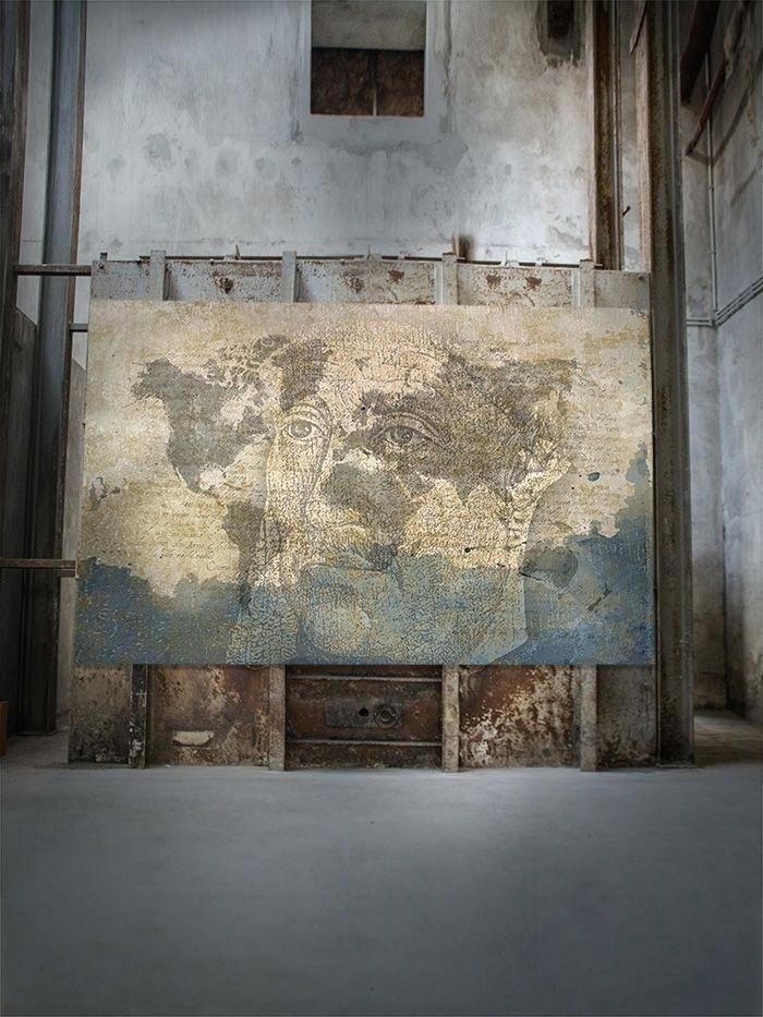 Grey Contemporary Wallpaper Map Gray Blue D Uk - HD Wallpaper 