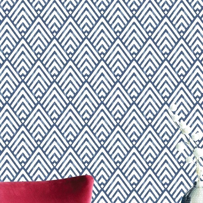 Blue Wallpaper For Walls Nu X Arrowhead Deep Roll Dark - HD Wallpaper 