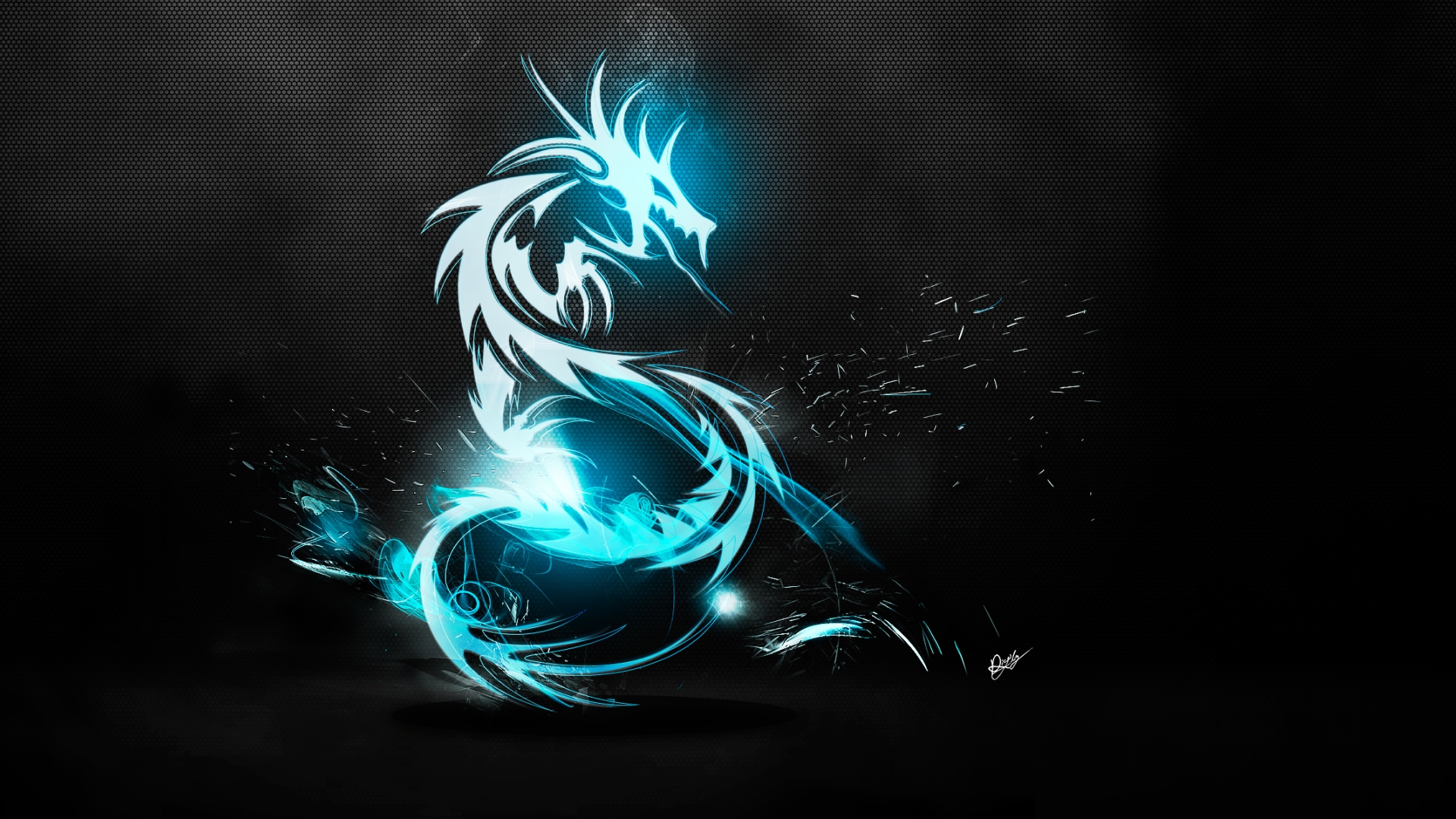Blue Fire Dragon Logo - HD Wallpaper 