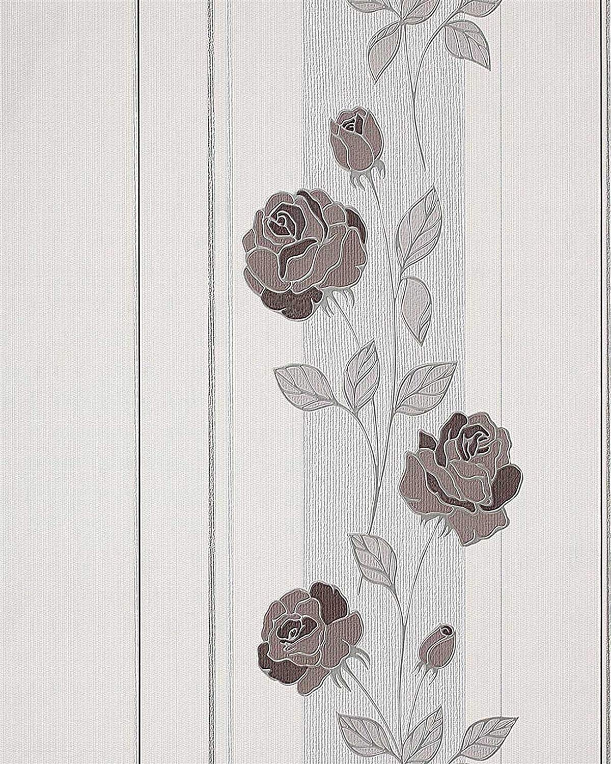 Graue Tapete Mit Blumen - HD Wallpaper 