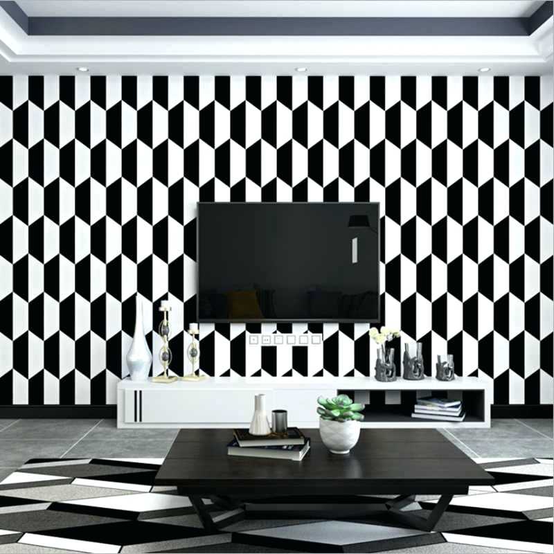 Black White And Grey Wallpaper Black White Silver Grey - Bedroom Black And White Wall Design - HD Wallpaper 
