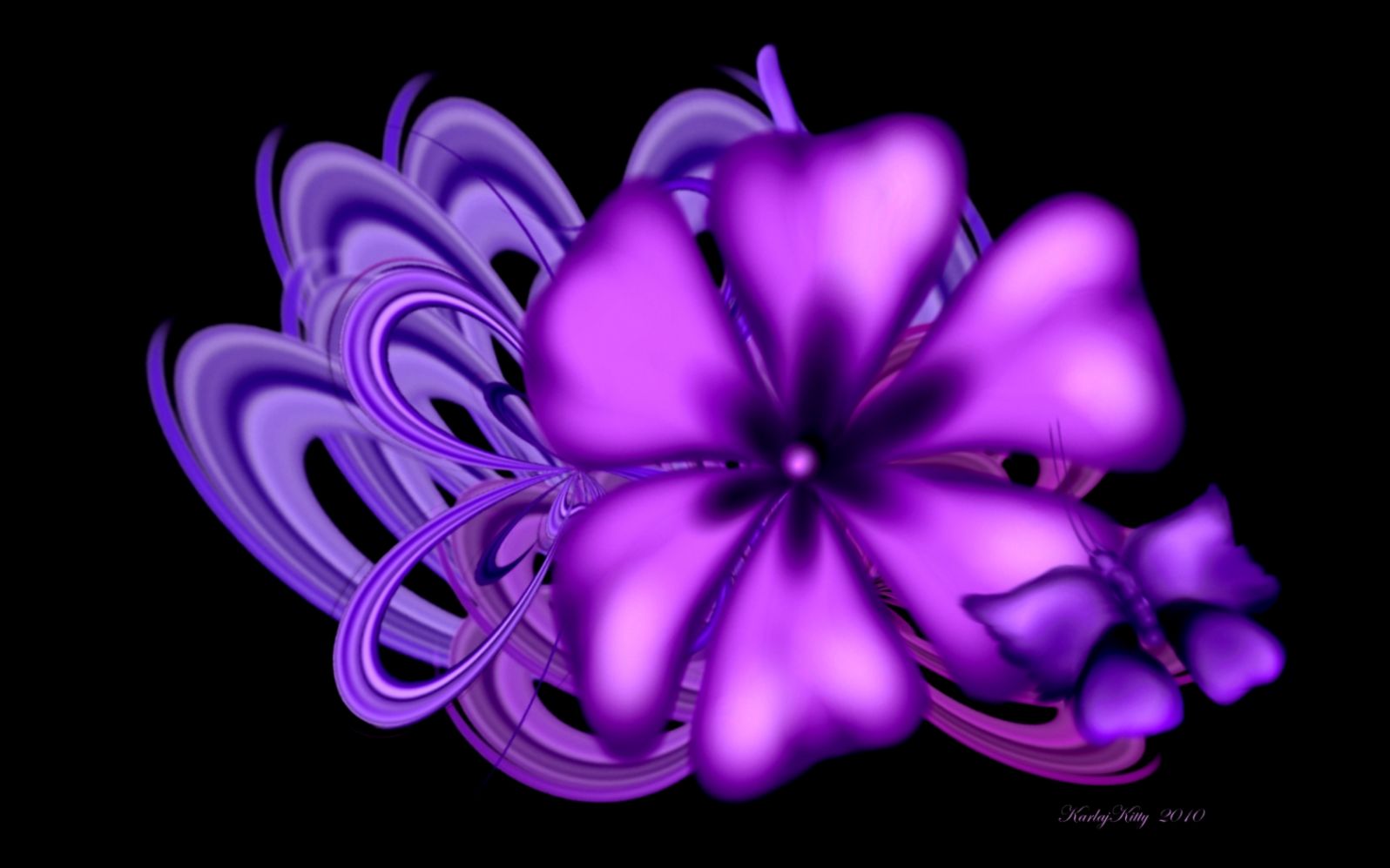 Wallpapers Pink And Black Purple Flower Abstract Paint - Wallpaper - HD Wallpaper 