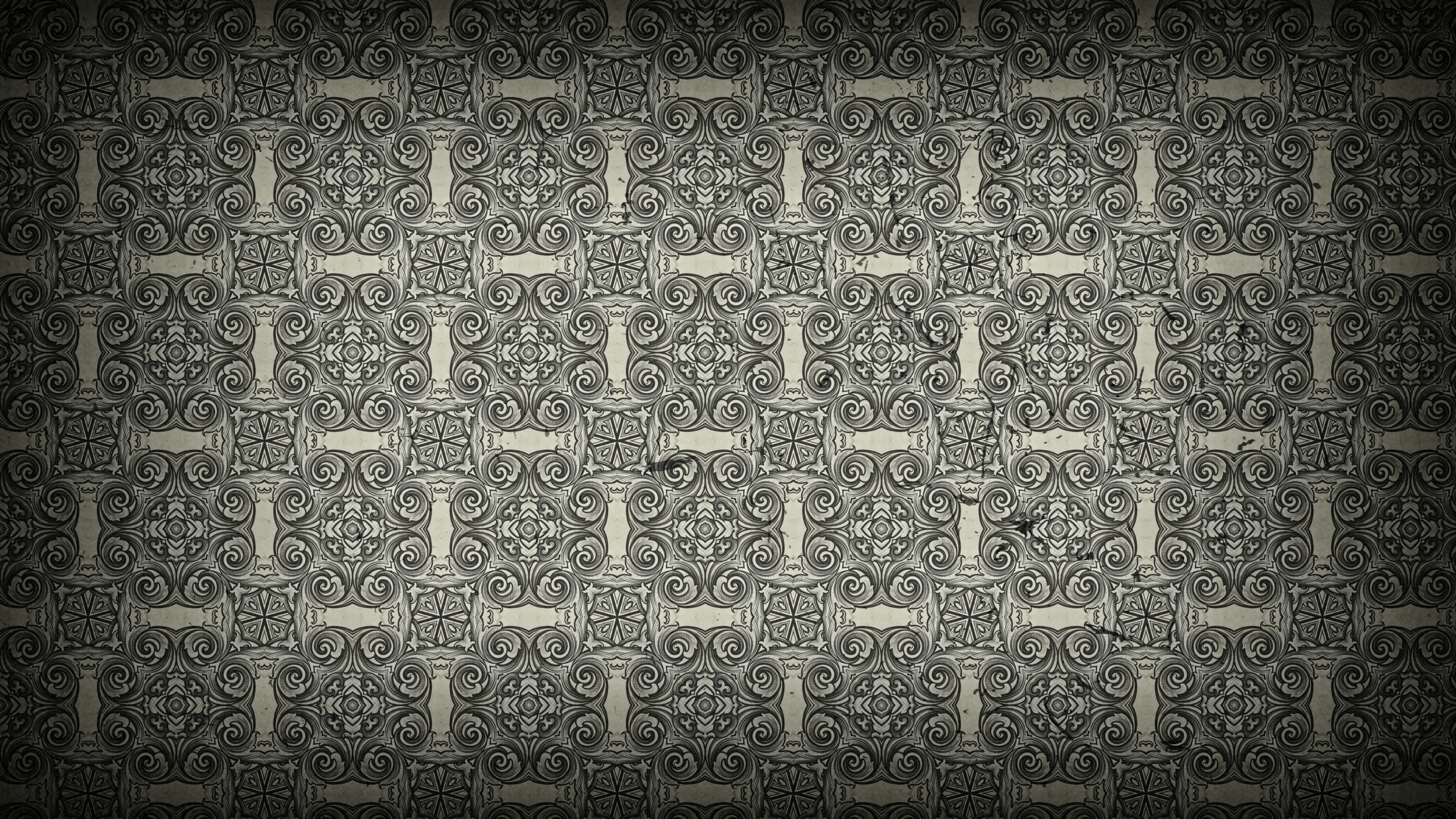 Dark Brown Vintage Floral Ornament Wallpaper Pattern - HD Wallpaper 