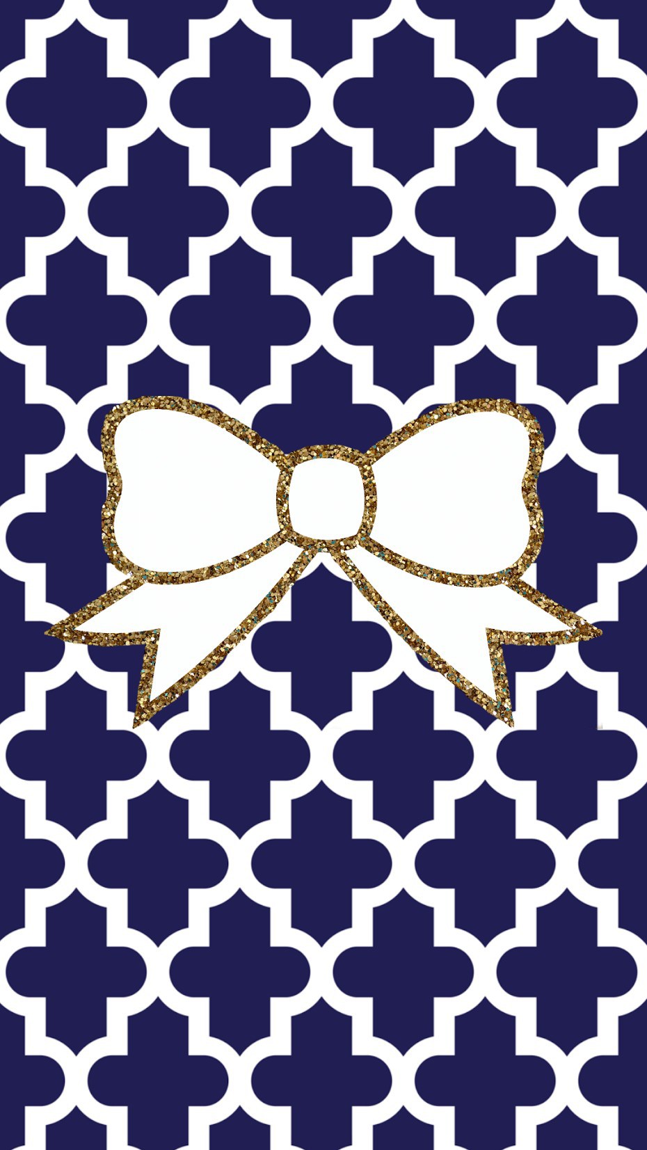 Navy Gold Wallpaper - Cute Bow - HD Wallpaper 