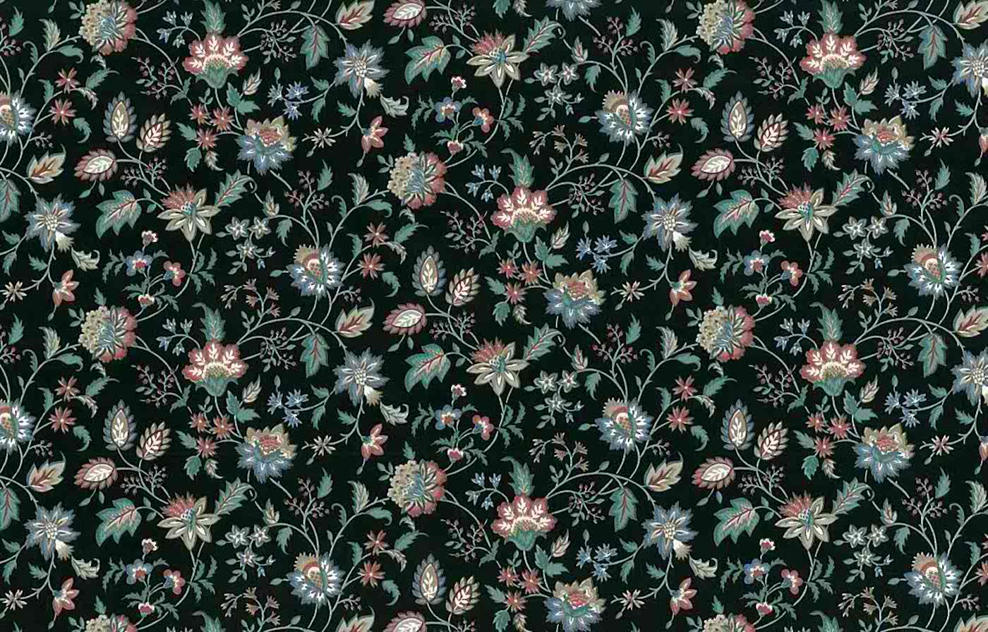 Floral Wallpaper Black Vintage - HD Wallpaper 