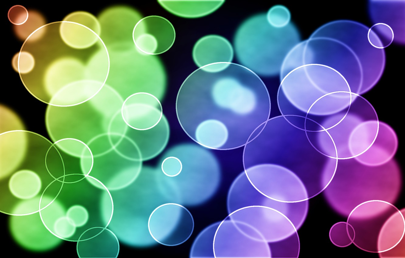 Photo Wallpaper White, Purple, Light, Circles, Bubbles, - Фиолетовый Синий Желтый Зеленый - HD Wallpaper 