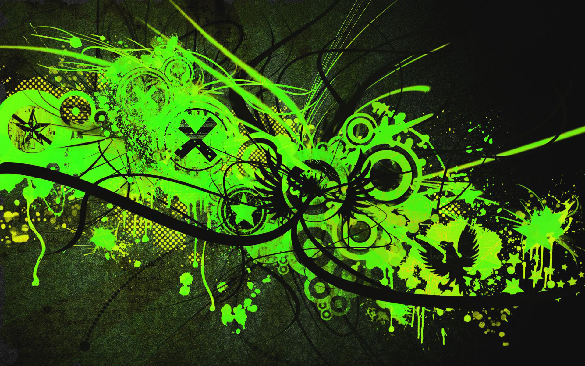 Green And Black Abstract - HD Wallpaper 
