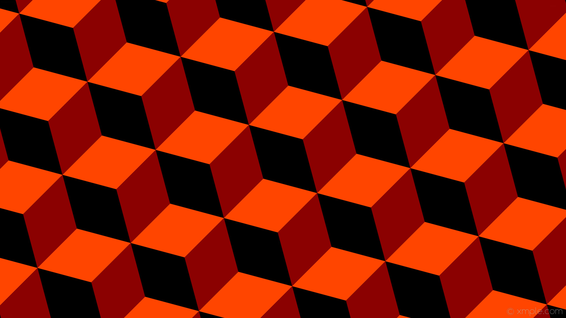 Wallpaper Orange 3d Cubes Red Black Dark Red Orangered - Pattern Orange And Green - HD Wallpaper 